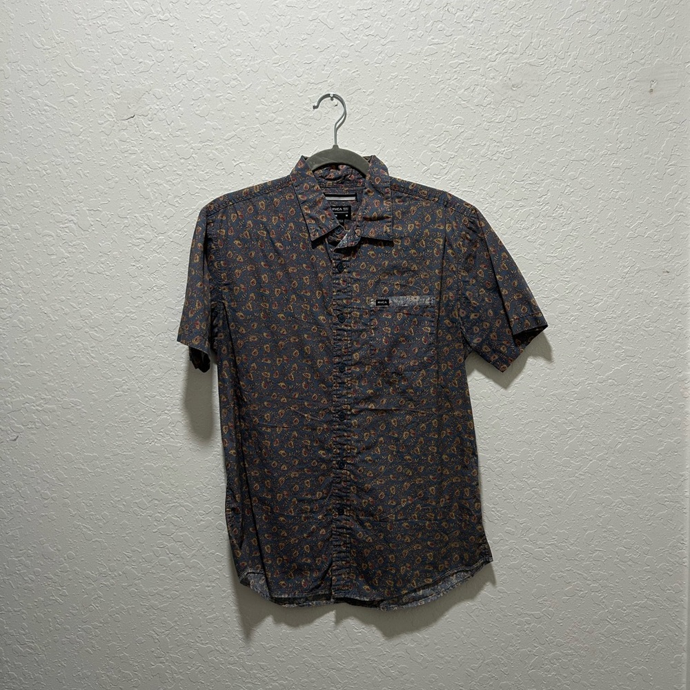RVCA Men's Bandanna Patterned Shirt